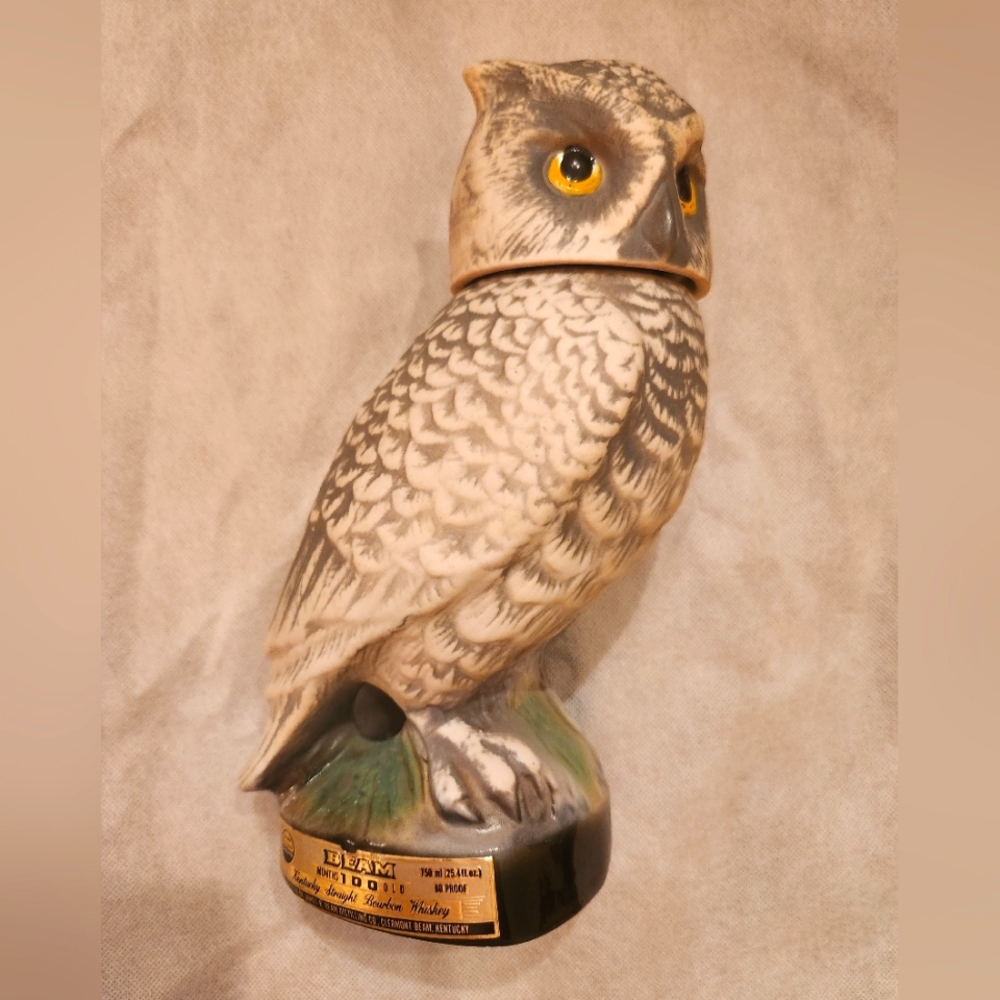 RARE VTG 1970s Jim Bean Decanter- Owl